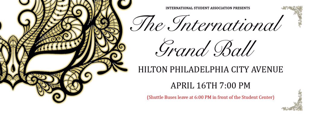 TempleISA's tweet image. TICKET SALE TBALE IN THE STUDENT CENTER ATRIUM TODAY [04/08] FROM12-5. DON'T MISS YOUR LAST CHANCE #GrandBall4Ever