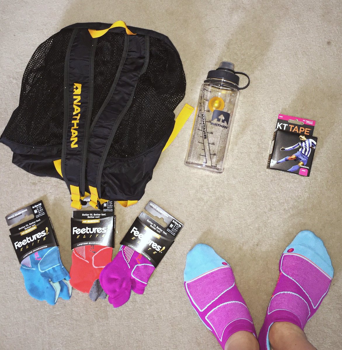 Thanks <a href="/2pure_active/">2pure Active</a> for the <a href="/Feetures/">Feetures</a> socks, <a href="/kttapeuk/">KT TAPE UK</a> and Nathan shaker bottle and bag!