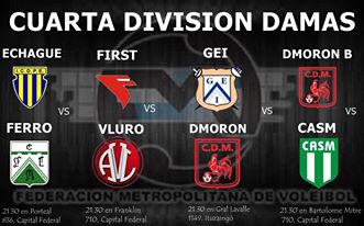 CUARTA DIVISIÓN DAMAS

Hoy desde las 21.30 se disputa la 3° Fecha <a href="/Voley631/">Vóley 631</a> <a href="/LaBarraTwitera/">La Barra Twitera</a>