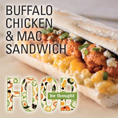 BlugoldDining's tweet photo. You’ll love our new buffalo chicken and mac sandwich, available thru Friday at the #BluFlameGrill at #DaviesCenter! https://t.co/Zav8TpUvC8