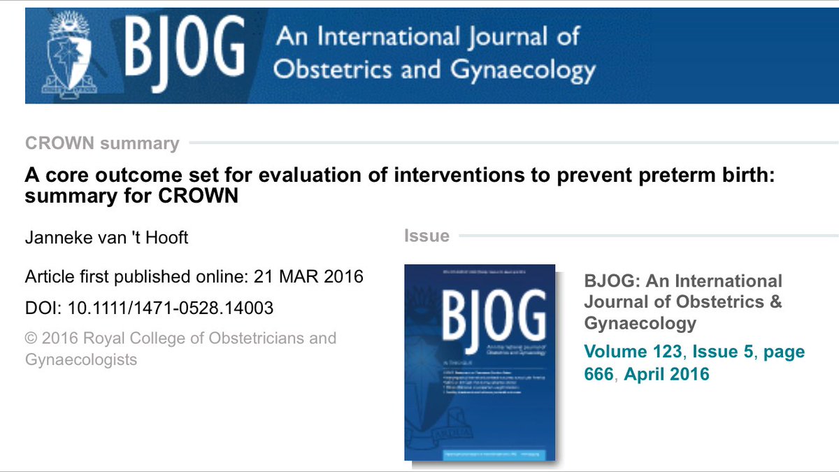 <a href="/BJOGTweets/">BJOG</a> publishes core outcome set for preterm birth summary onlinelibrary.wiley.com/doi/10.1111/14… <a href="/GO_Net/">Obstetricsnetwork</a> delivered research