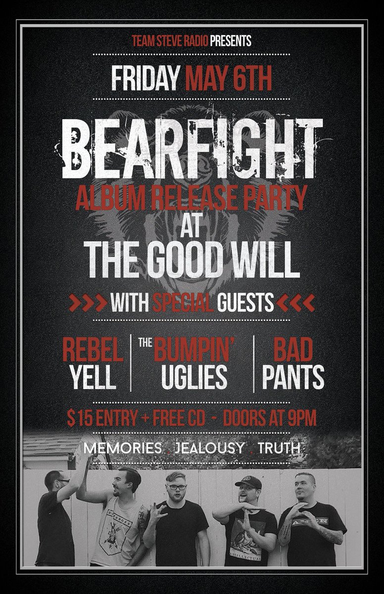 bearfight204's tweet photo. Show poster for the album release May 6th! https://t.co/KQ1drWSr2T