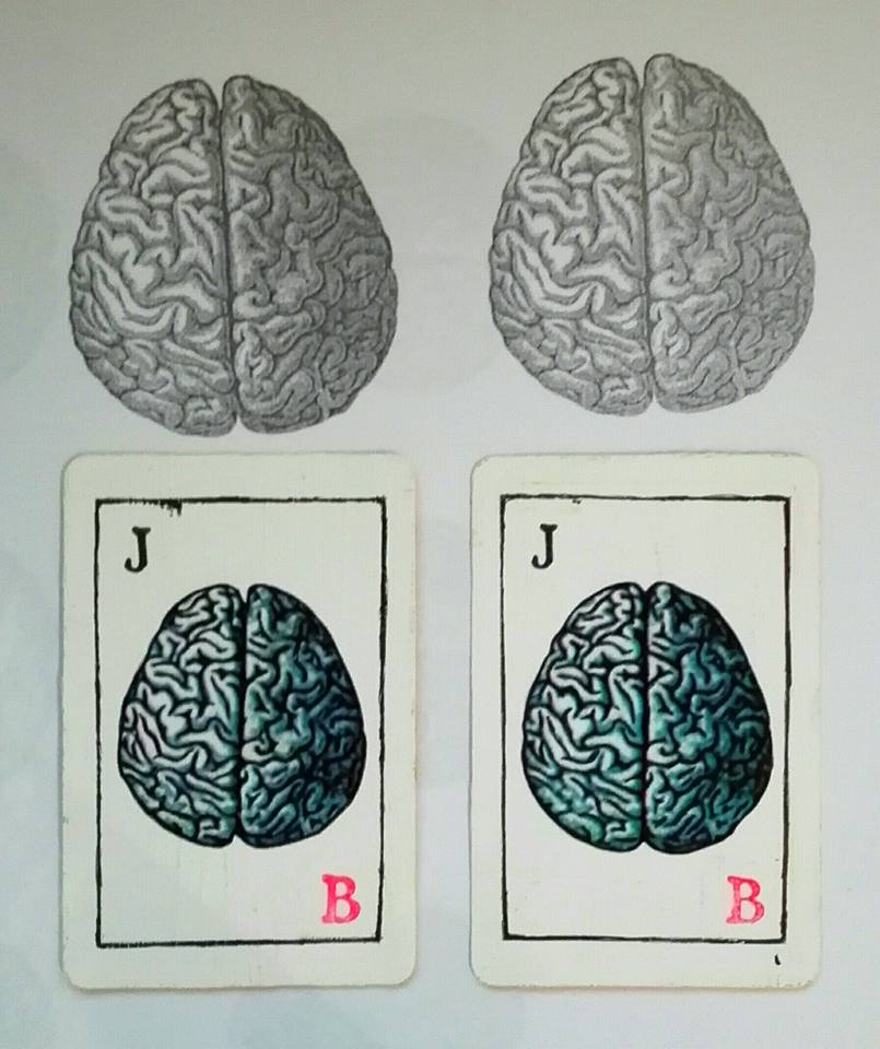 SunforSunday's tweet photo. Props made for #JuktogurfallahbatorBrain
Cards, letter stamps, oil paint, paper brains, glue, art, food https://t.co/0ccfdKv7eD