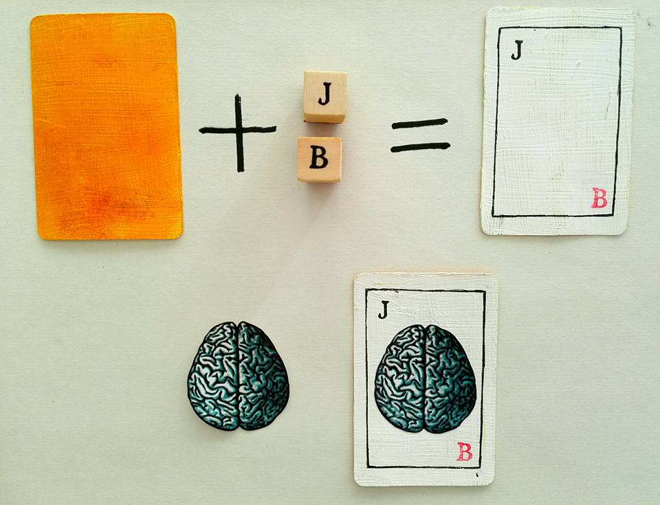 SunforSunday's tweet photo. Props made for #JuktogurfallahbatorBrain
Cards, letter stamps, oil paint, paper brains, glue, art, food https://t.co/9oKStTTuBc