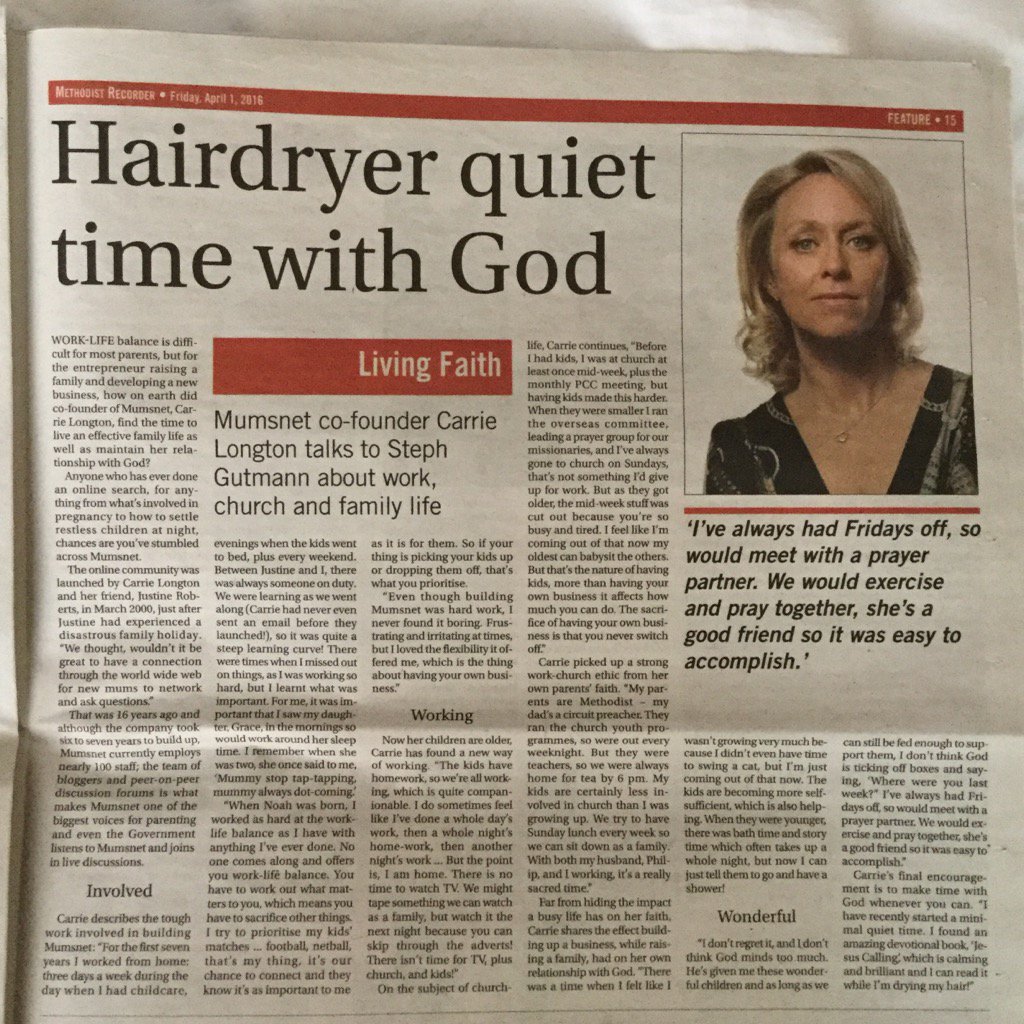 StephGutmann's tweet photo. So excited-1st article of the year published in #MethodistRecorder with the gorgeous @CarrieLongton #freelancefriday https://t.co/aVYVnYVBYk