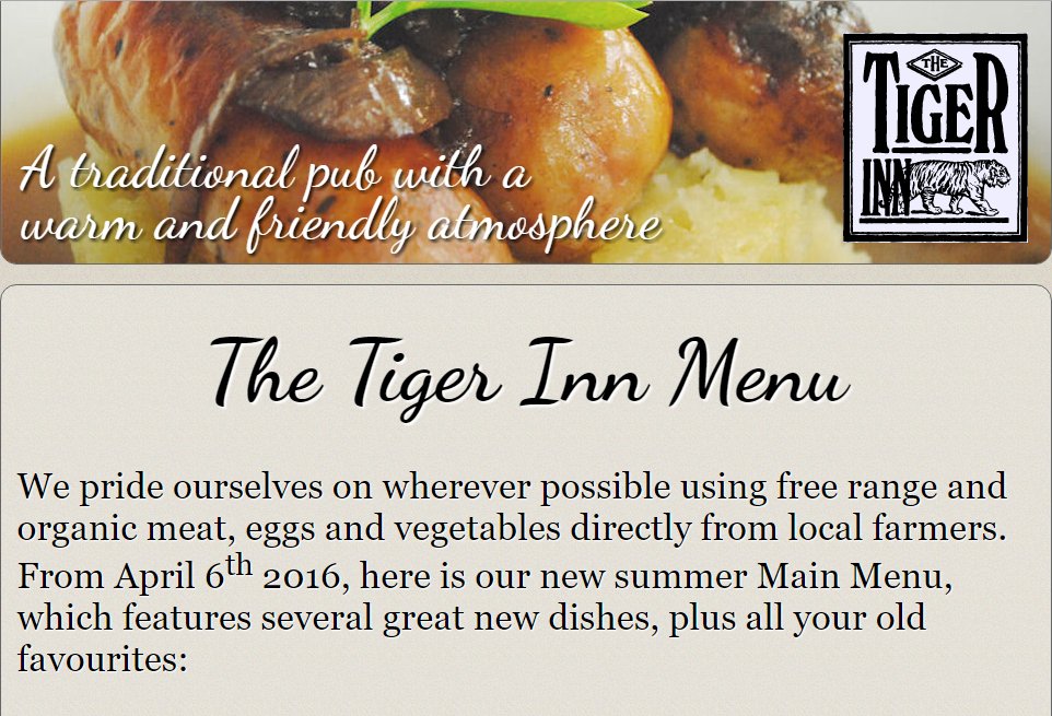 Stowting's tweet photo. The Tiger Inn has published its new Summer menu at https://t.co/C6Ch8IOxex - Phone them to book on 01303 862 130. https://t.co/R1iqlePVCh