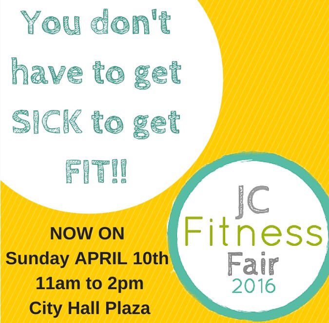 jcfamilies's tweet photo. Countdown to JC Fitness Fair'16 has begun! Rescheduled to Sunday April, 10th due to inclement weather. See u there! https://t.co/fbLyKhQ3Vp