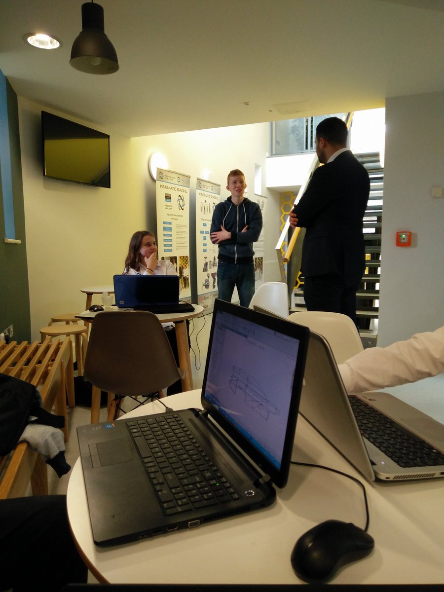 Oz, Joe and Tara discussing portfolio ideas. <a href="/F1inSchoolsIRL/">F1 in Schools Ireland</a>
