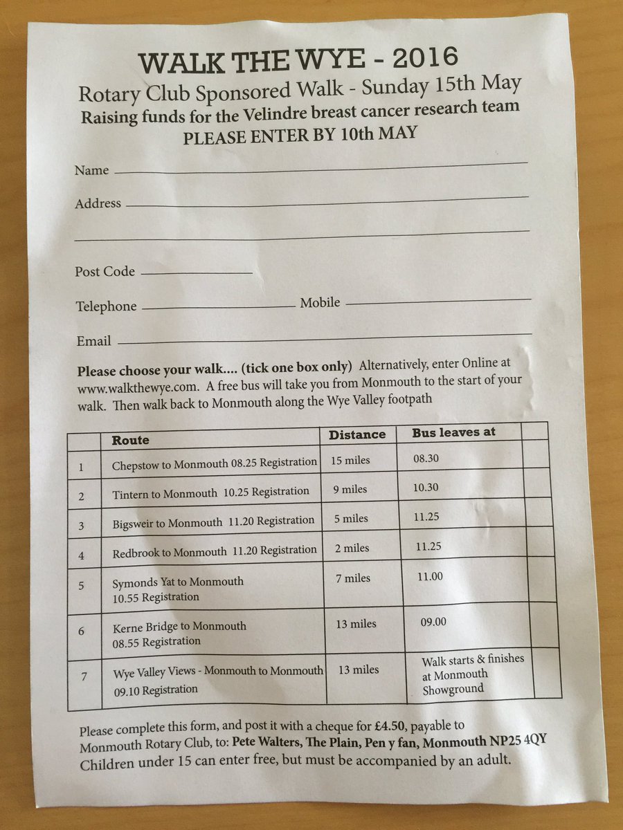 Walk the Wye event in May. Great cause and a great excuse for a beautiful walk walkthewye.com