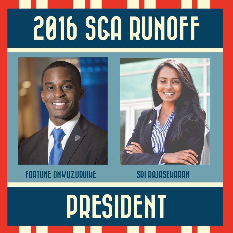 signalgsu's tweet photo. .@GSU_SGA Presidential elections have come to a runoff vote between Fortune and Sri. #GSUpol #VoteGSU #GSU #SGA https://t.co/0kJ3kayBHT