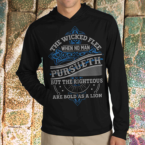 TemperedBlue's tweet photo. Awesome new Proverbs 28:1 shirt available now! #leo #thinblueline #proverbs281 https://t.co/CXrBIbdjLu https://t.co/q8I03Ivc4o