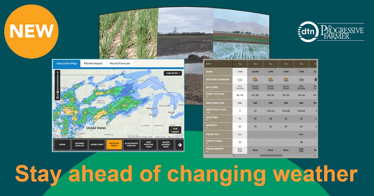 dtnpf's tweet photo. Ready for #Plant16? Rely on #DTNPF for the latest #AgWeather forecast & interactive maps. https://t.co/Nb6Mn4hw5l https://t.co/Ats15h3JQ0