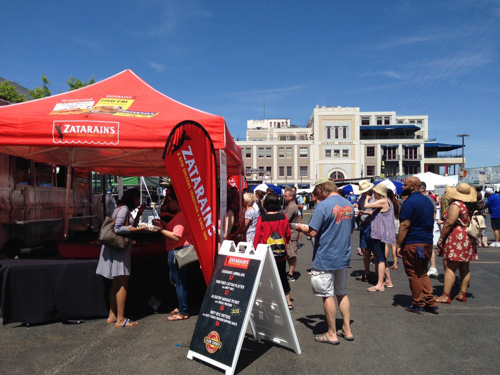 Tires locked for Day 2 <a href="/FQFestNOLA/">French Quarter Festivals, Inc</a> . Jax Brewery lot is getting full.