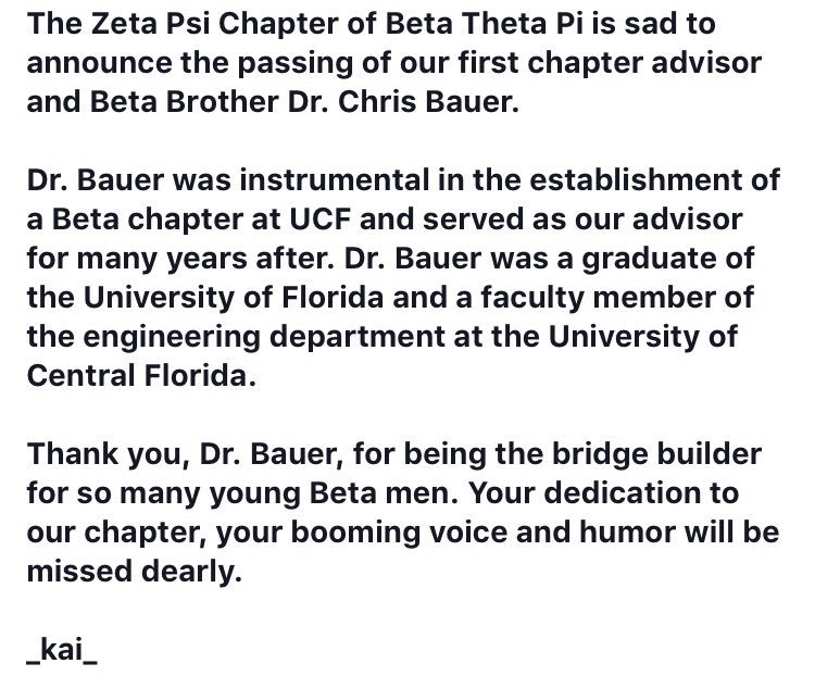 Rest In Peace, Brother Bauer _kai_