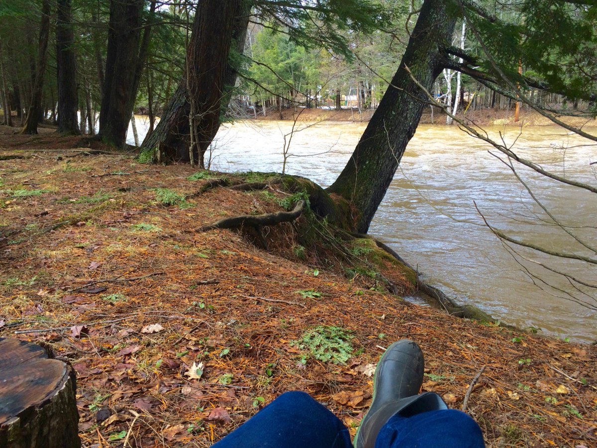 DreamaGalbraith's tweet photo. #NashwaaksisStream I wonder how the fish survive in this turbulent water #SpringFreshet https://t.co/JEwqGrGO4J