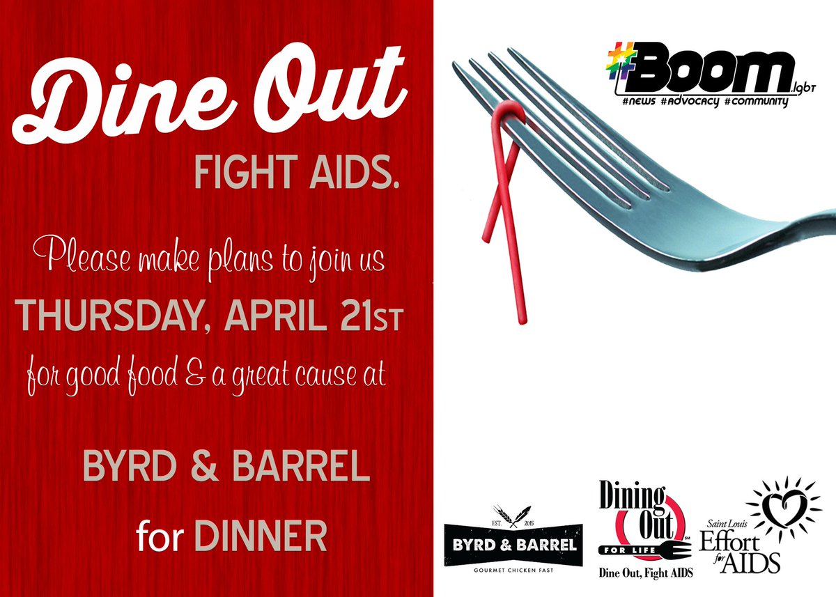 BoomMagSTL's tweet photo. Please join @BoomMagSTL at @byrdbarrelstl for Dining Out for Life 4/21 from 4-9p. 25% goes to @STLEFA #DOFLstl https://t.co/EOgfPUhEtg