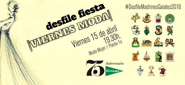 MkTRetail's tweet photo. #desfilemadrinesgaiates2016 . Próximo 15 de Abril en El Corte Ingles de Castellón desfile primavera verano 2016 https://t.co/ETRb7C9ThA