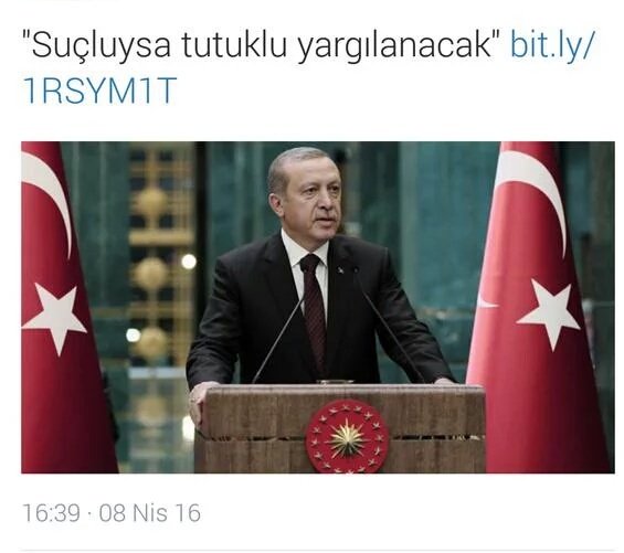 İşte Başkanlık dediği bu! Tutuklanma kararını bile kendisi veriyor #BaşkanlıkDiktatörlüktür