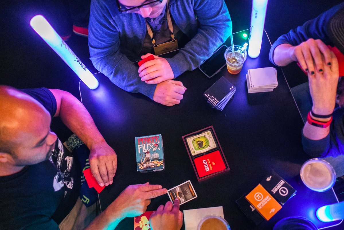 newrelic's tweet photo. That one time when data nerds played exploding kittens before Weird Al came on #FutureStack15 #FlashbackFriday https://t.co/Ld0WNy7KT8
