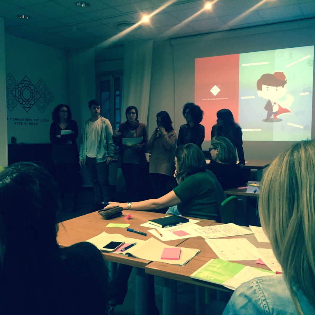 rpanunzio's tweet photo. Finally the #pitchinghour of the #CreativeProject #Canvas @BICLazio with @LinkCampus and @materahub https://t.co/6lqnMlk47i