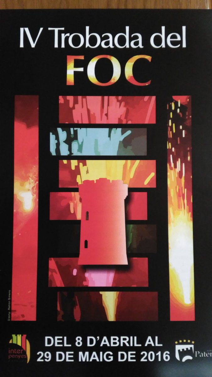 Este es el cartell de la #IVTrobadaFoc d'Interpentes #Paterna, de Ramón Gimeno.