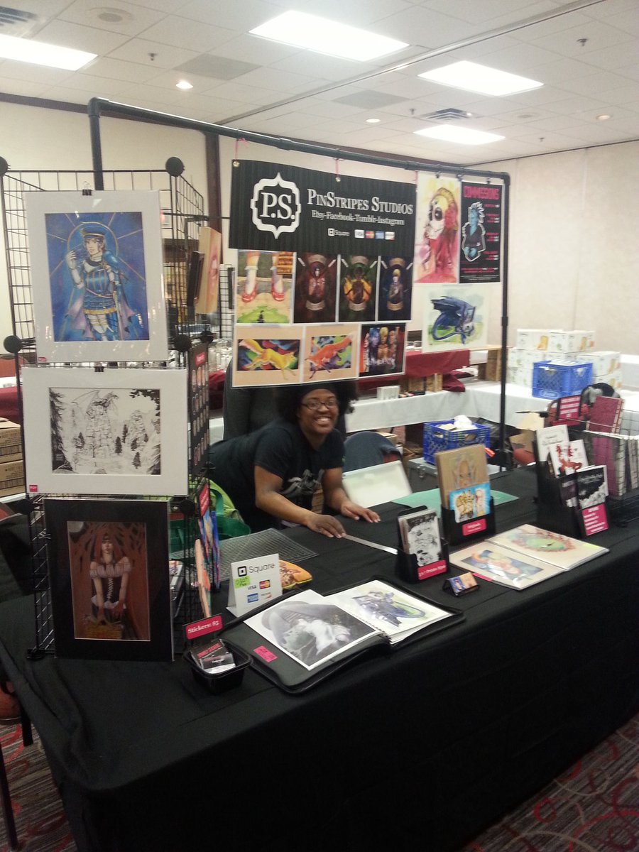 glitchikinns's tweet photo. Here we are at @OdysseyCon! Table all set up, now to eat something. #odysseycon https://t.co/RXqxmK9aBd