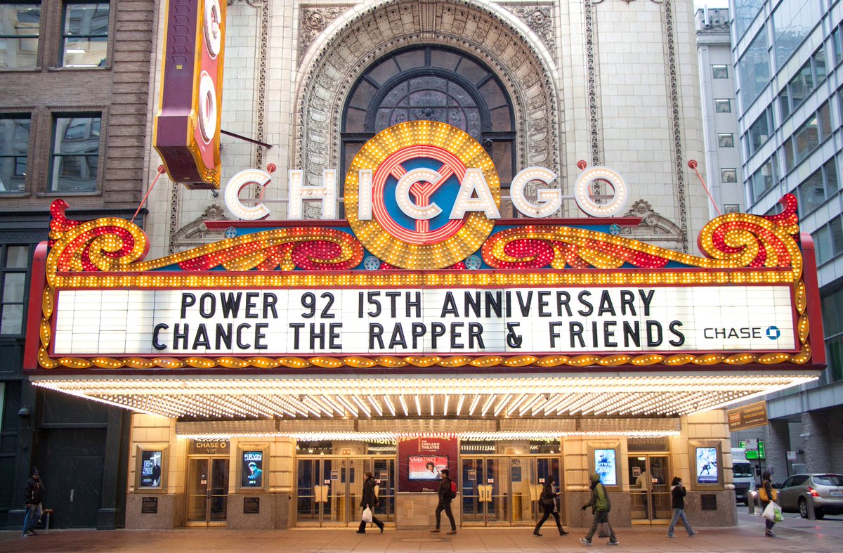 ChicagoTheatre's tweet photo. There's no show quite like a hometown show! We're ready for you, @ChanceTheRapper! @Power92Chicago #chancetherapper https://t.co/ICShEDgxSN
