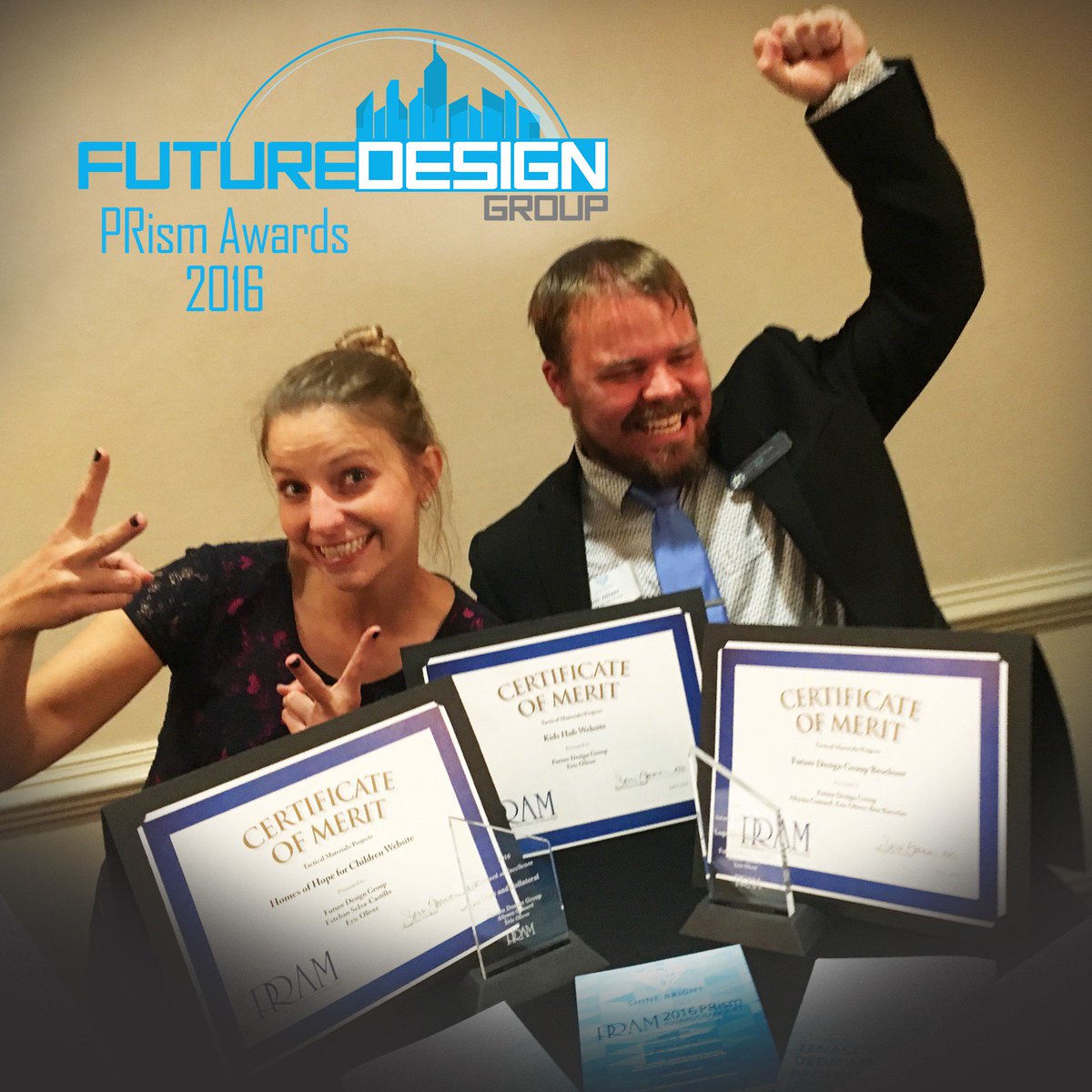 futuredesigngrp's tweet photo. Won some more awards at the PRism Awards ceremony!! Congratulations team! #PRAM2016 https://t.co/UsUbugqq4V