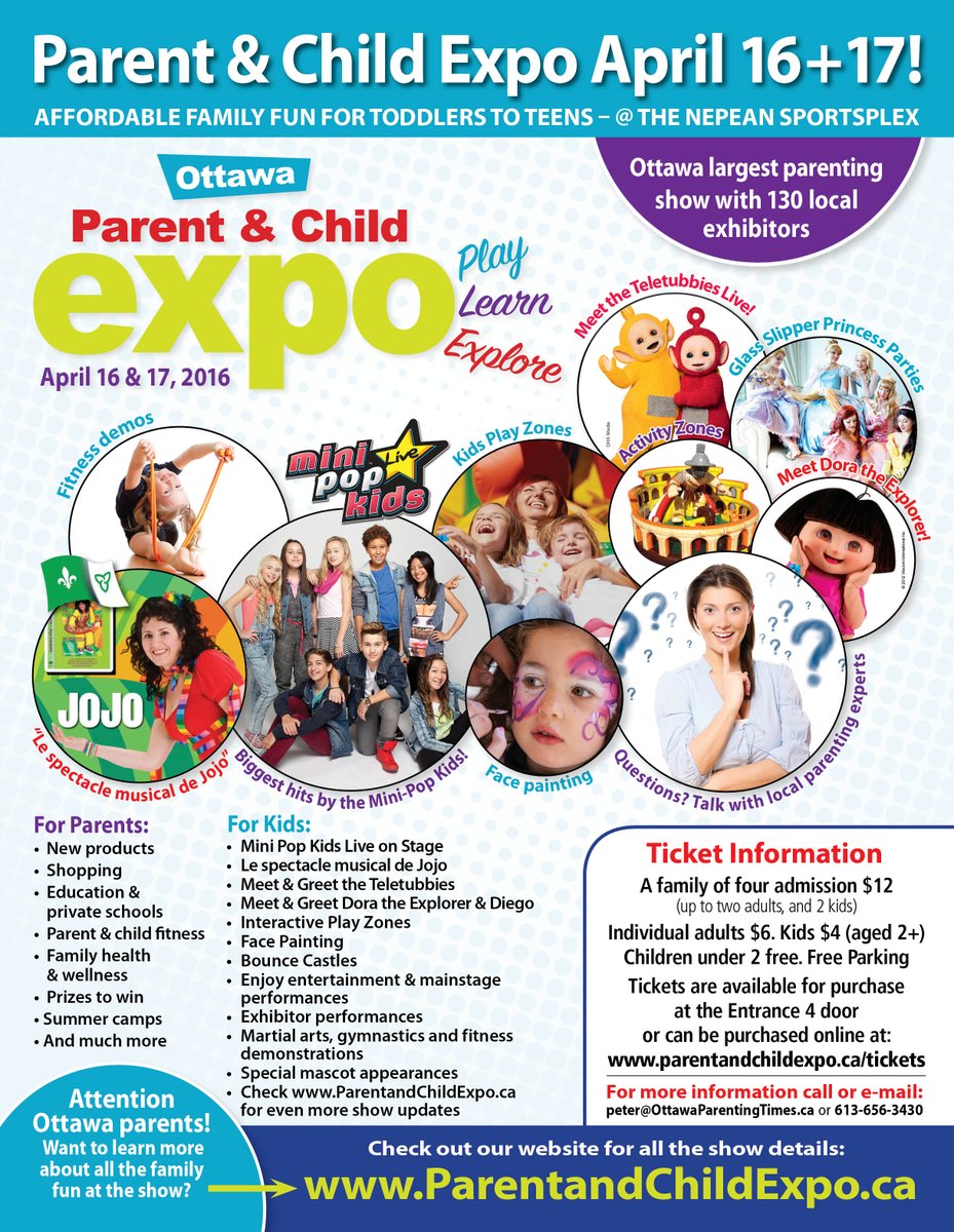 Plan to visit the #Ottawa <a href="/ParentChildExpo/">Ottawa Parent & Child Expo - Parents, Kids, & More</a> April 16-17 - Nepean Sportsplex - Just $12 for a family of four! #ottnews