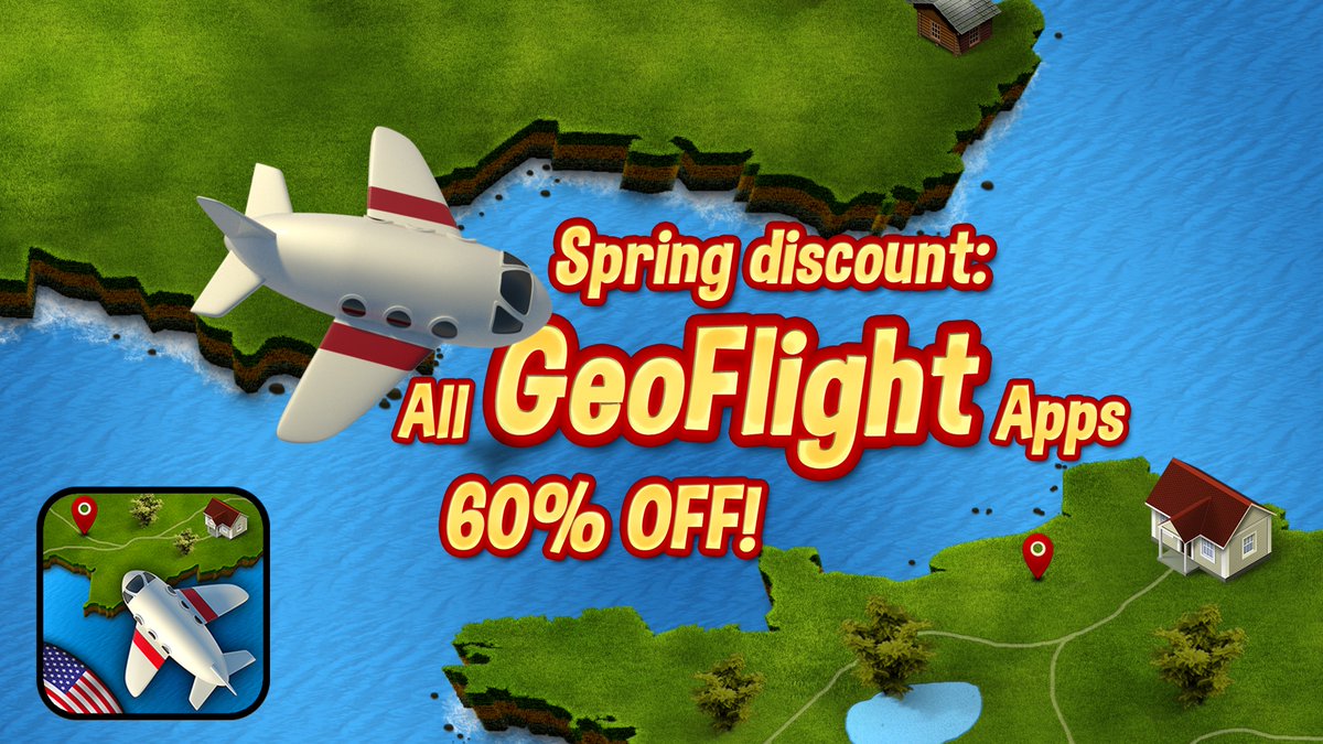 GeoflightApps's tweet image. Spring discount for all GeoFlight geography apps: 60% off! The fun way to learn geography! goo.gl/ZIIBD3