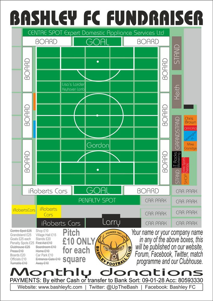 UpTheBash's tweet photo. FUNDRAISER: £10 per square/month, make a difference to your local #NonLeagueFootballClub #BashFC #UpTheBash https://t.co/zbzDzUIZZp