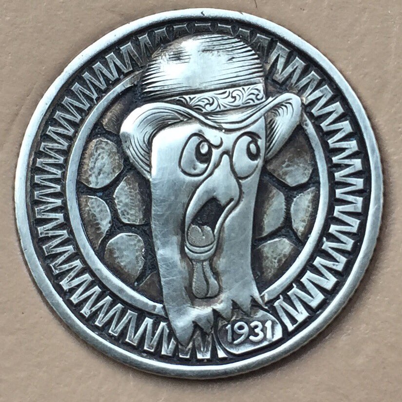 HarryCaldwellIV's tweet photo. Angry cock carved on 1931 Mercury dime. Engraved by Harry Caldwell  #coinart #DrawABirdDay https://t.co/OXabMjH5pV