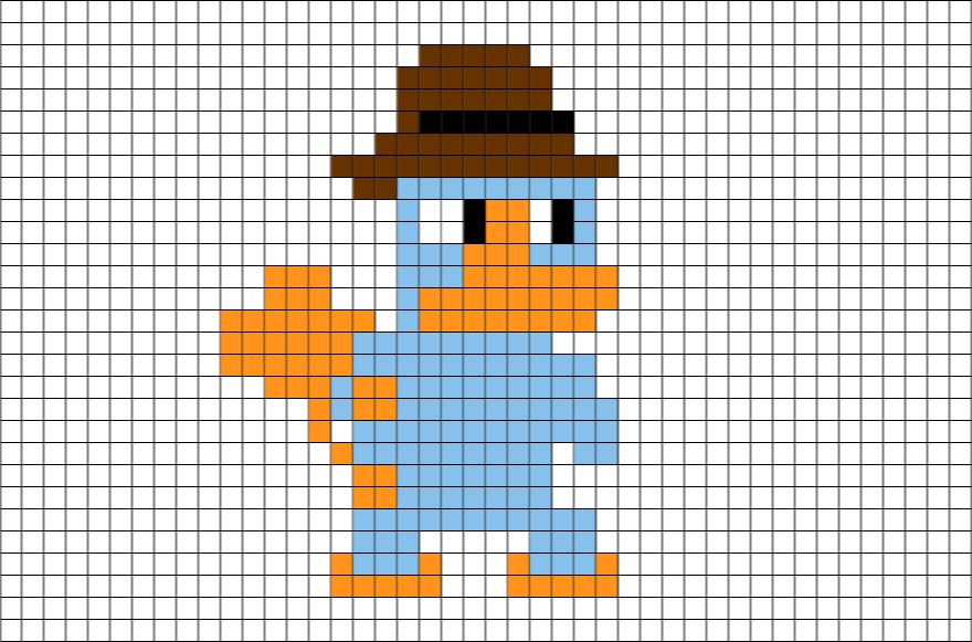 BrikPixelArt's tweet photo. Hot NEW#pixelart template! #perryplatypus #platyplus #8bit https://t.co/s9JQ1Wjlcs https://t.co/w4LEYKi6mR