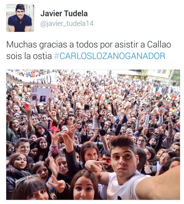 amandistas1's tweet photo. Increíble toda la gente q ha ido a la quedada de CARLOS GANADOR @MiguelFrigenti #GHVIPDirecto #GHVIP #GHVIP2016 👏👏👏 https://t.co/FOXGn2tiHU