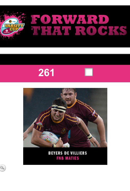 Go vote for Beyers de Villiers as Forward that Rocks!