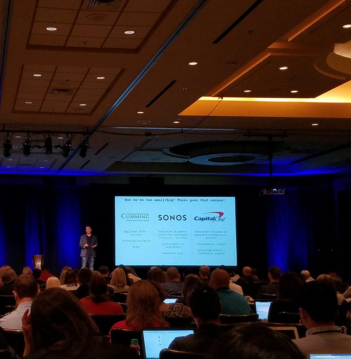 elaineorler's tweet photo. @CummingCorp Scott sharing his #thecandes journey. And profiling 2015 winners, @Sonos @capitalonejobs #ere15 https://t.co/XWxmOOc5t9