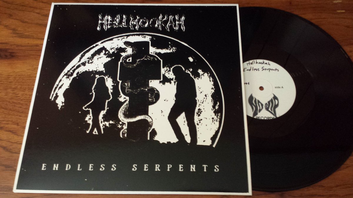 NoSlipRecords's tweet photo. Hellhookah Test Press Covers are in and look great, thank you very much Mibk Silk Screeners for the outstanding work https://t.co/9W5sU1G61t
