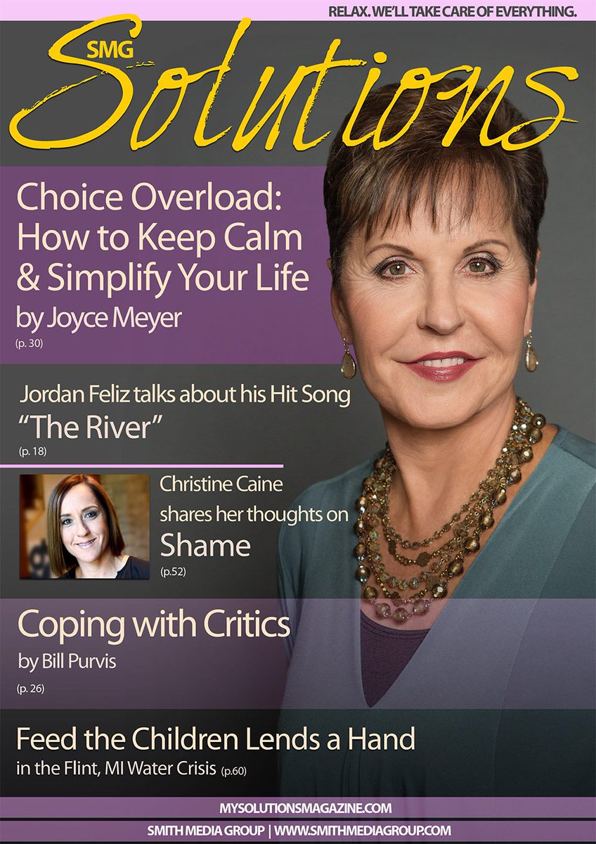 SMGLivestream.com (@smglivestream) on Twitter photo Download April's edition of Solutions Magazine featuring Joyce Meyer! hubs.ly/H02z_jw0 #pastor #pastors Download April's edition of Solutions Magazine featuring Joyce Meyer! hubs.ly/H02z_jw0 #pastor #pastors