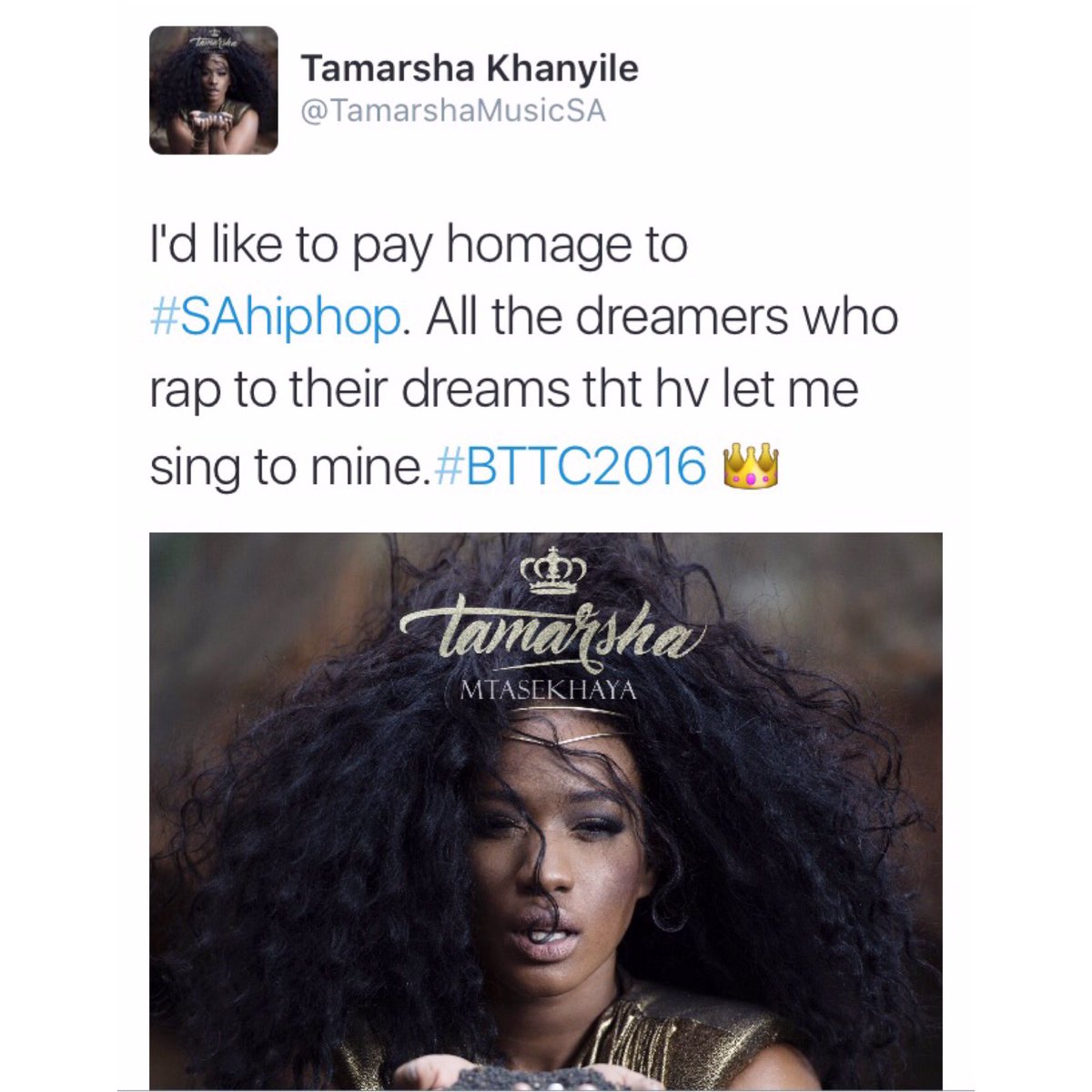 realtamarsha's tweet photo. #Mtasekhaya @BacktothecitySA    #FistFullOfDreams #BTTC2016 #Presidential https://t.co/gUlCyEjnz9