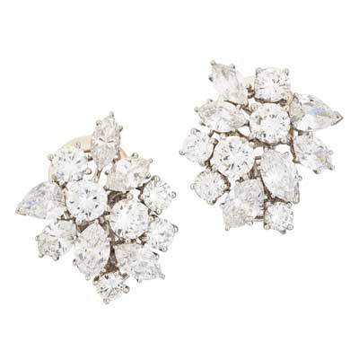 RagoAuctions's tweet photo. Lot 2502 on 4/17: pair of diamond and platinum ear clips by Marianne #Ostier. Est. $8K–10K. https://t.co/0NNqpTZjFw https://t.co/53cZS32su4