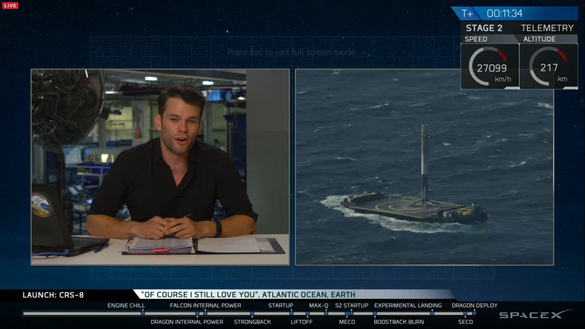 Посадили поцоны первую ступень на плот. Правда морько волнуется чет) #SpaceX круто