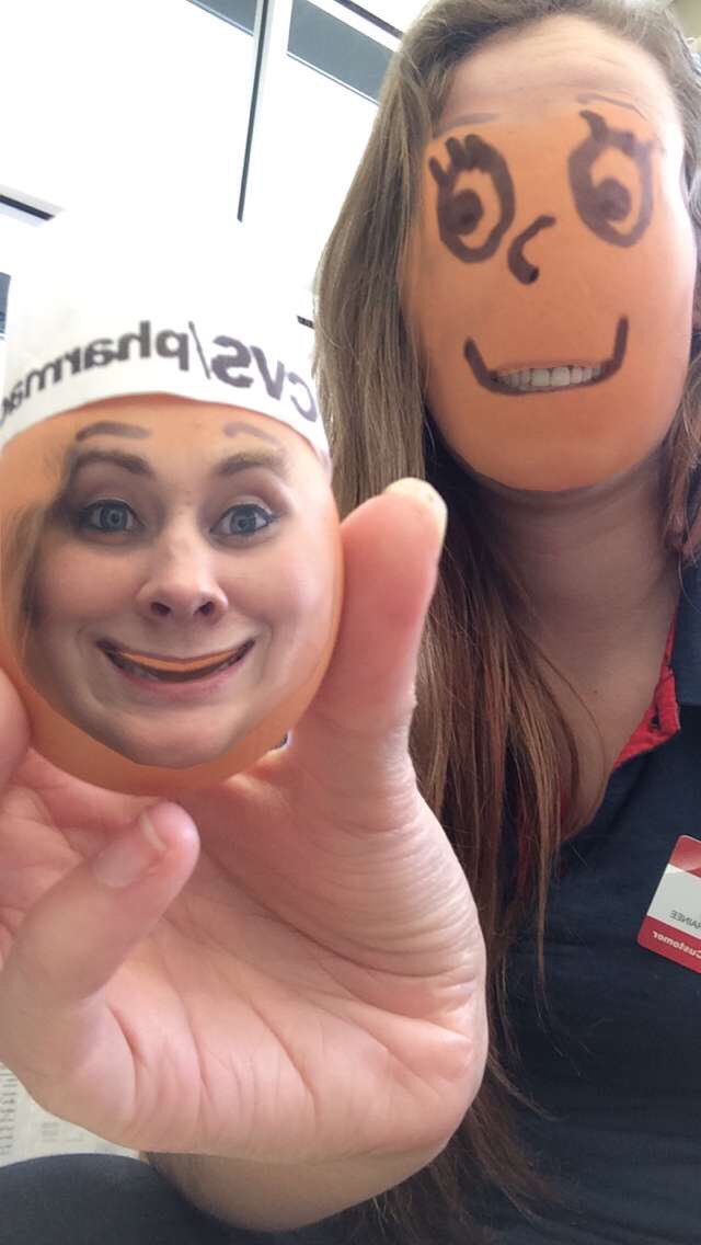 Kristen71295's tweet image. Some teenage girls gave me an egg that we don't sell in the store... I named him Egbert #cvsproblems @cvs_problems
