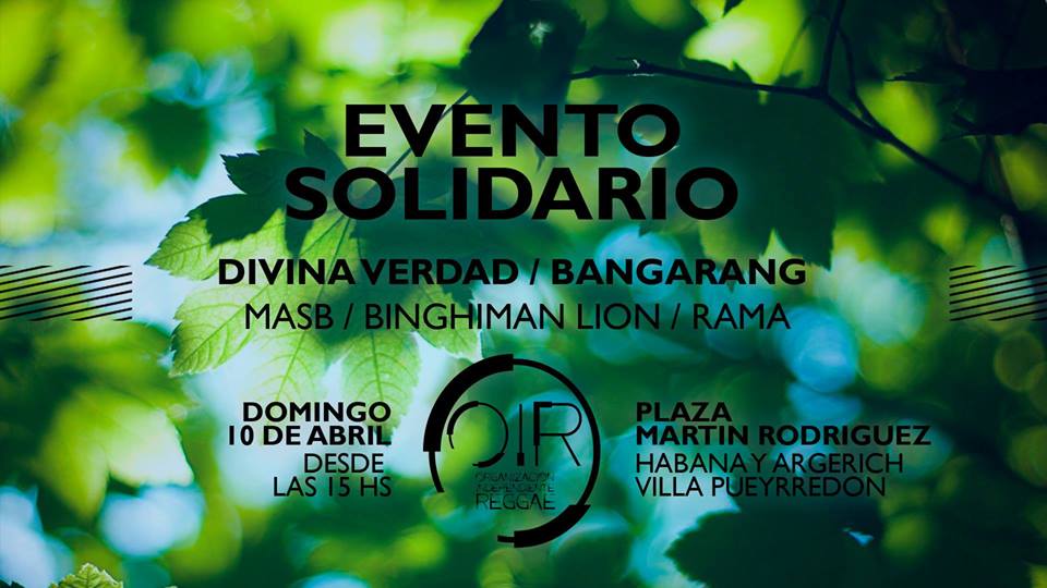 El domingo tocamos en el barrio! Movida solidaria de <a href="/OIR_Reggae/">OIR</a> por los inundados de Entre Rios y Santa Fe!
