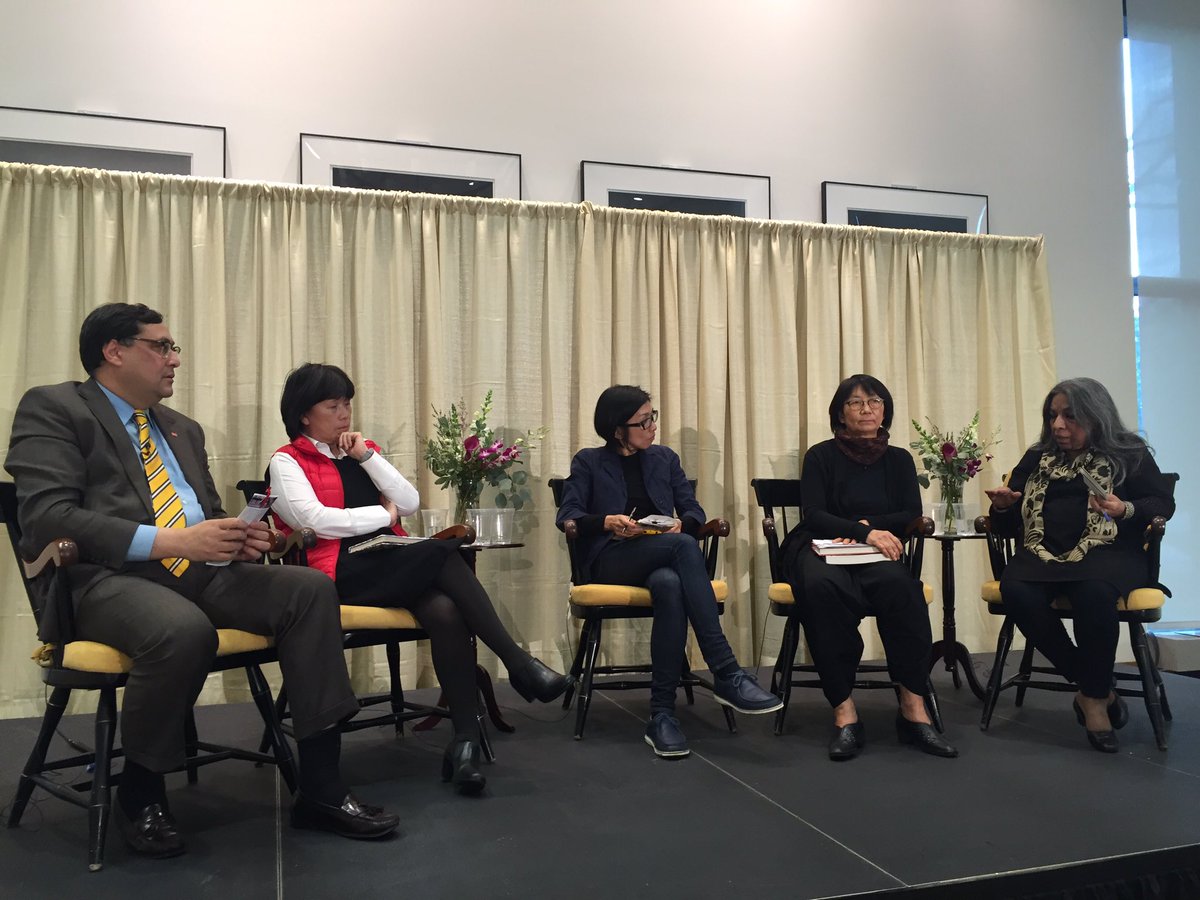 chowleen's tweet photo. #AsianWomenInLeadershipBU Amazing panel: Lung Yingtai, Hiroko Kikuchi,Haejoang Cho, Urvashi Butalia @BUPardeeSchool https://t.co/kAhDHg6LuO