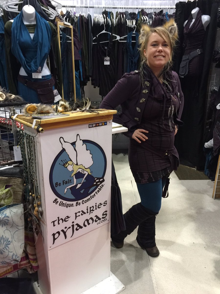 totalhealthshow's tweet photo. A fun mix of #organic clothing &amp; fairies. Come by booth 133 to learn how Michelle sources fair production. https://t.co/S86VAcgmXk