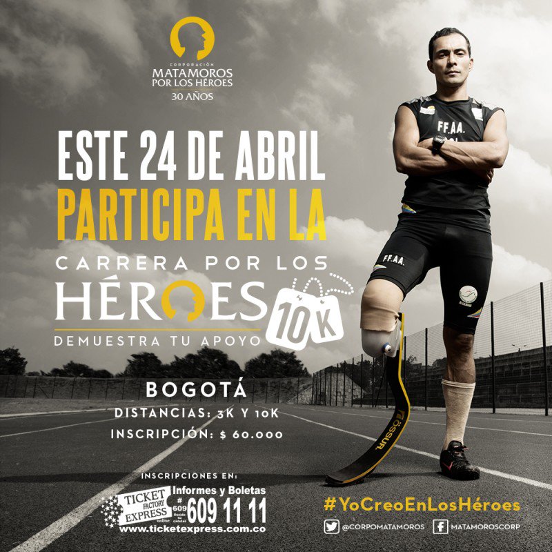 PoliciaColombia's tweet photo. Únase a la #CarreraPorLosHéroes, personas que han dado todo para cuidar de nosotros. #YoCreoEnLosHéroes https://t.co/nrIUcKsdSl