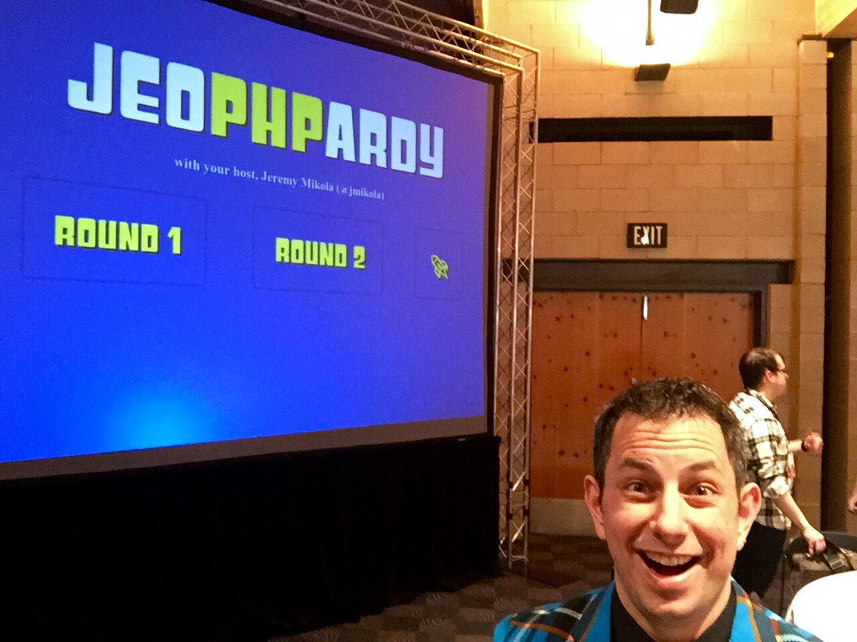 jmikola's tweet image. It&apos;s go time! #PHPJeopardy #lsp16