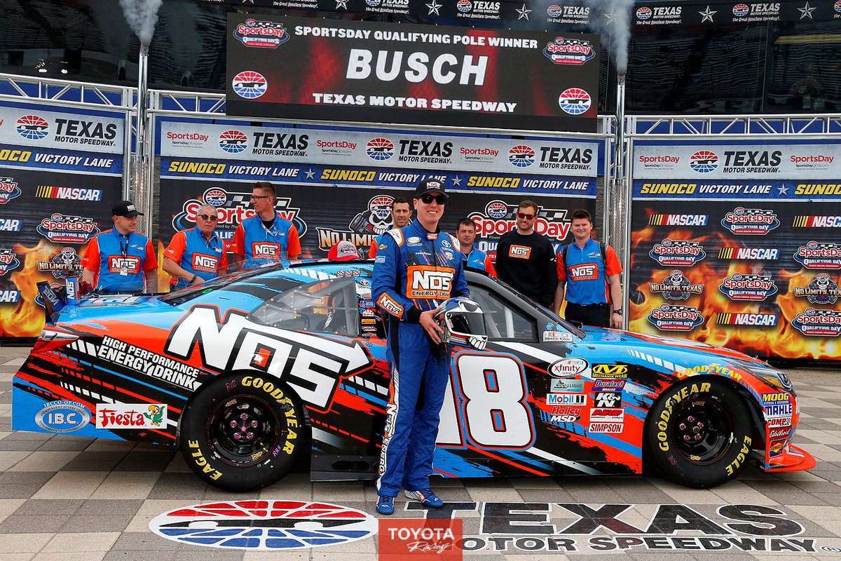ToyotaRacingUSA's tweet photo. RETWEET to congratulate @KyleBusch &amp; @JoeGibbsRacing for winning the pole for today's @NASCAR_XFINITY race! https://t.co/wF1F7FawIF