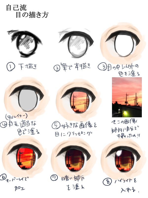 絵師ぺディア 目の描き方と風景を映し出す キャラクターの目の中に風景を映しこむことで 漫画やアニメに近い表現をすることができます T Co Xl1nu5u59e 絵師ぺディア 目の描き方と風景を映し出す キャラクターの目の中に風景を映しこむことで 漫画やアニメに近い表現をすることができます T Co Xl1nu5u59e