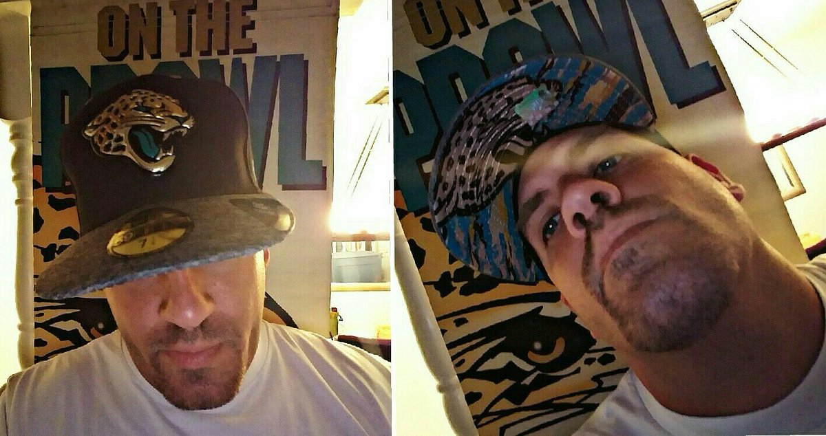 TealRising's tweet photo. Picked up new sunblock for my dome. Pretty clean. #Jaguars #59fifty #nfldraft #shavedheadproblems #nobatsinthecave https://t.co/JTb2W3g7Fa